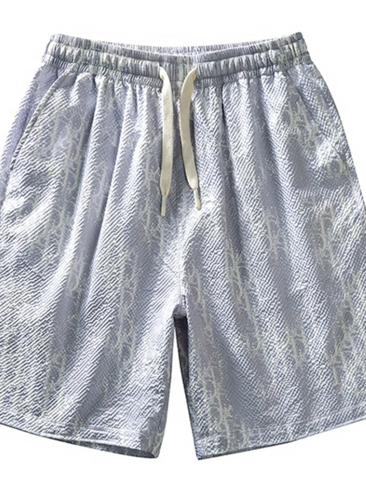 Men's Plus Size Abstract Print Drawstring Shorts
