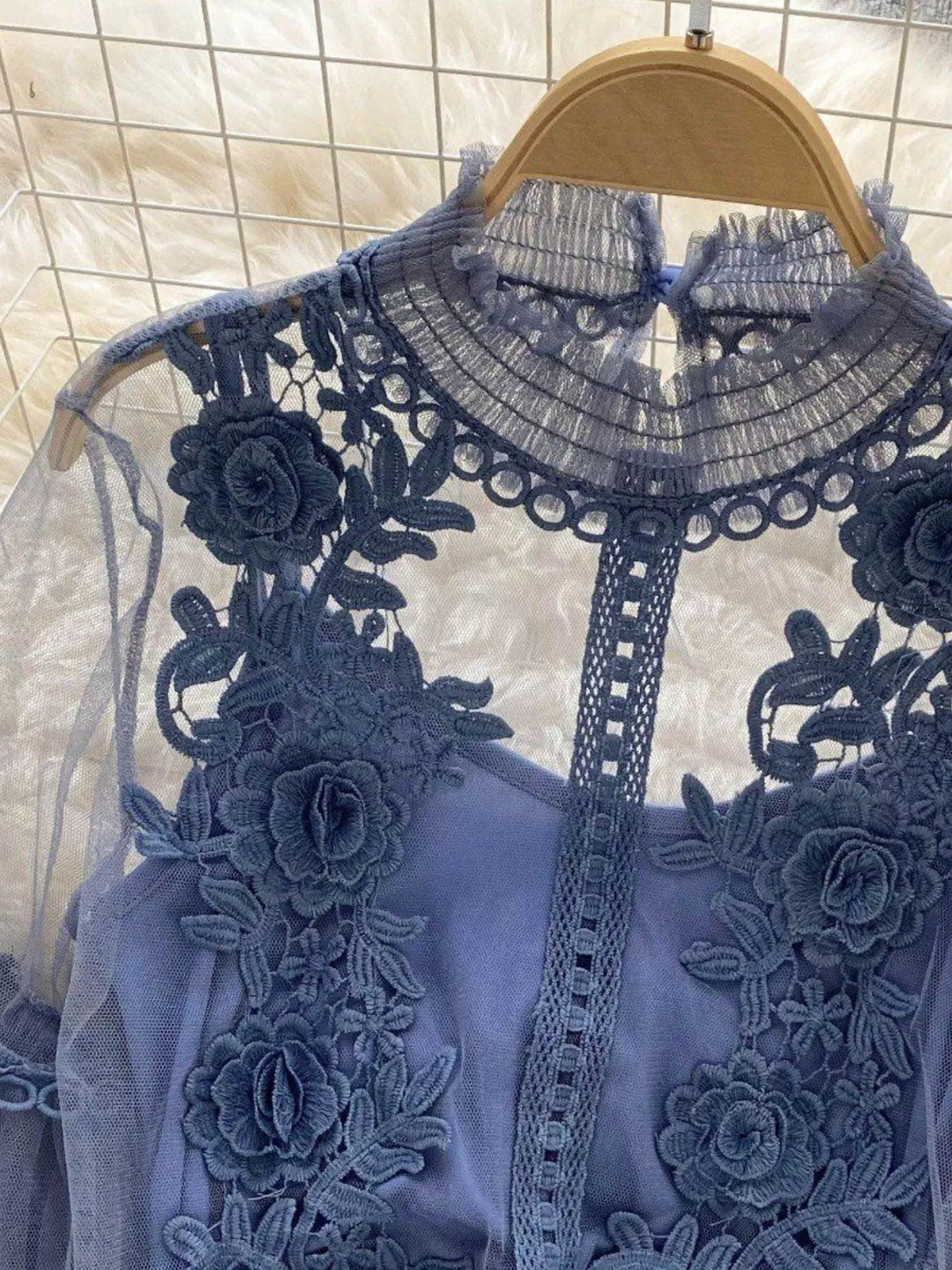 Floral Lace Blouse & Cami Set