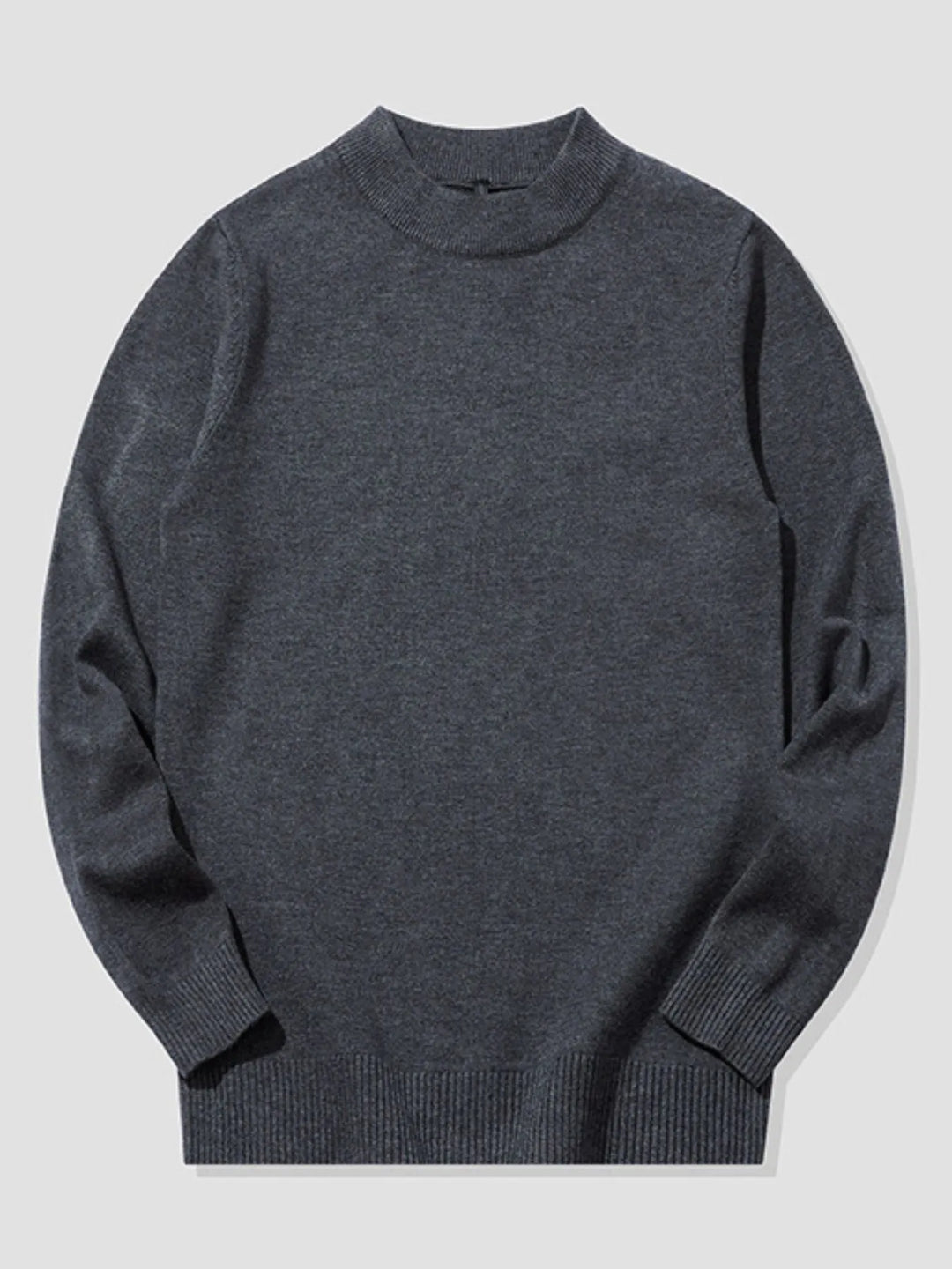 Men's Plus Size Ribbed Hem Long Sleeve Sweater