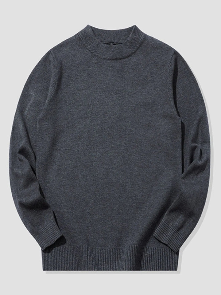 Men's Plus Size Ribbed Hem Long Sleeve Sweater