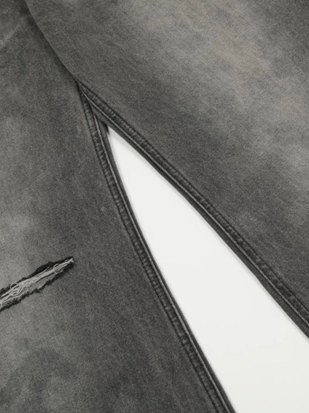Men's Vintage Washed Distressed Wide-Leg Jeans