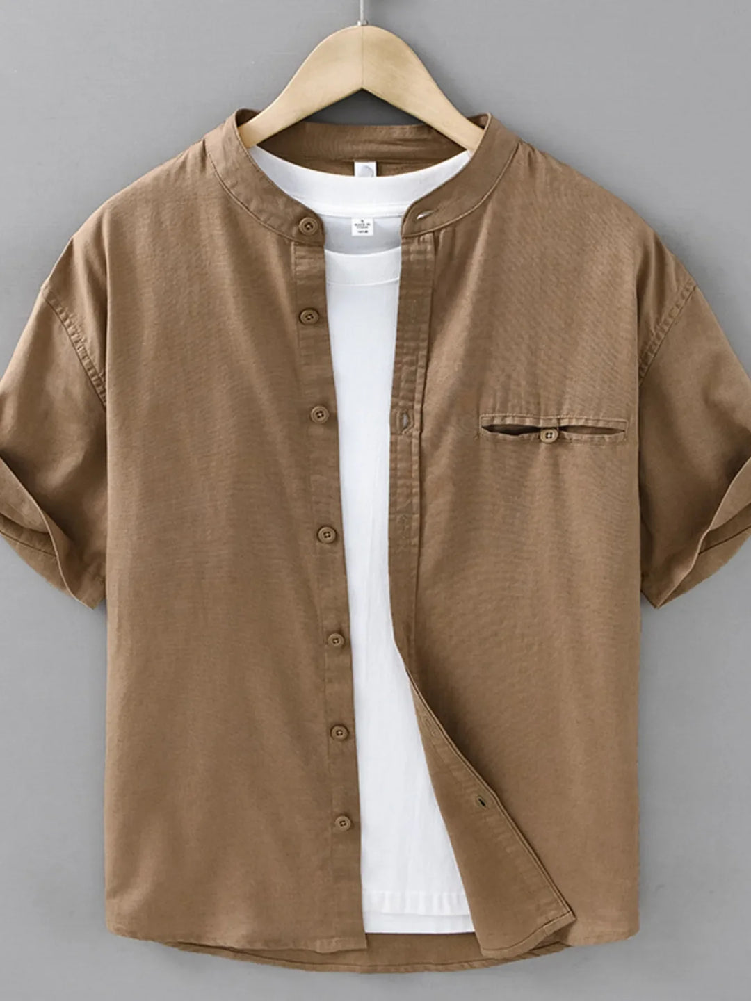 Men's Plus Size Casual Short Sleeve Button-Up Shirt