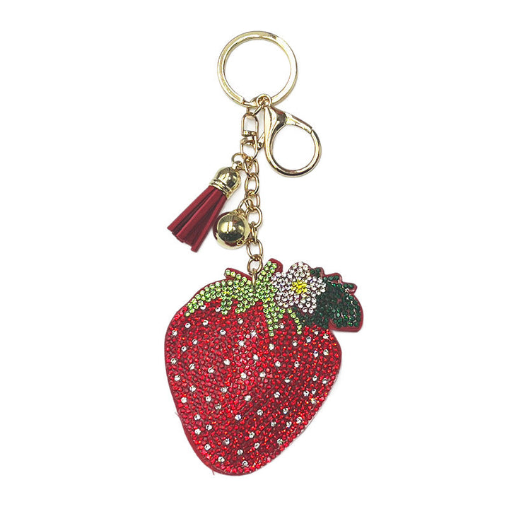New Diamond-encrusted Strawberry Keychain