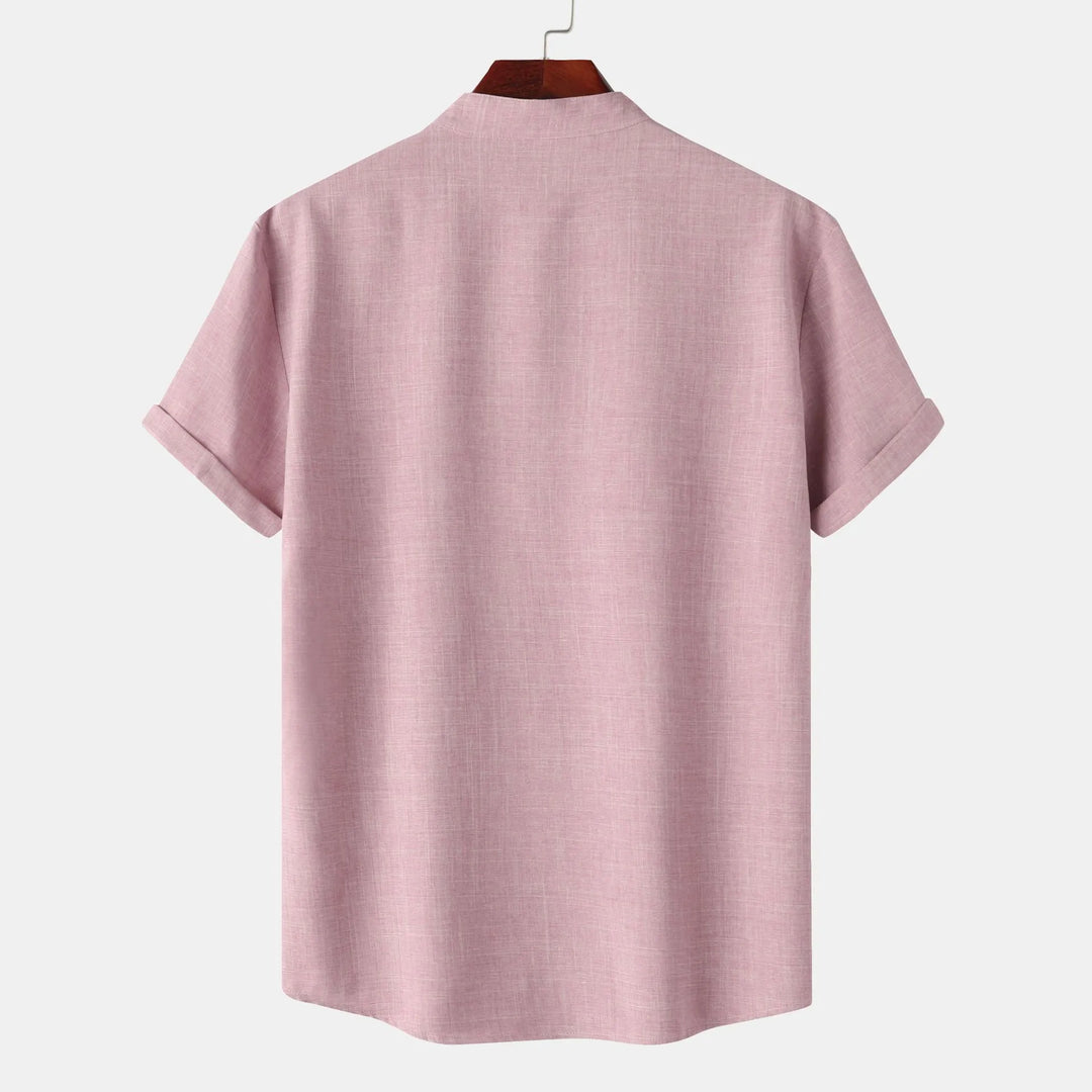 Men's Button Detail Short Sleeve Blouse