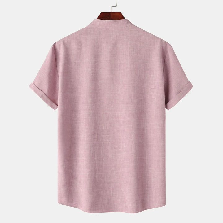 Men's Button Detail Short Sleeve Blouse