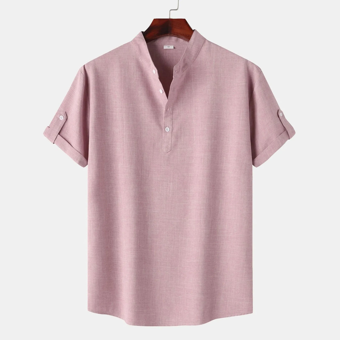 Men's Button Detail Short Sleeve Blouse