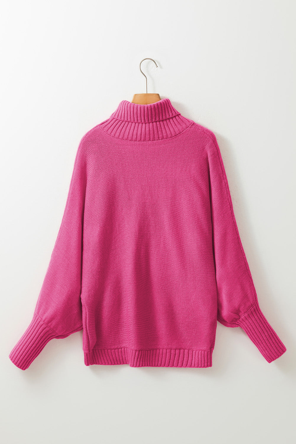 玫瑰快樂字母刺繡高領毛衣