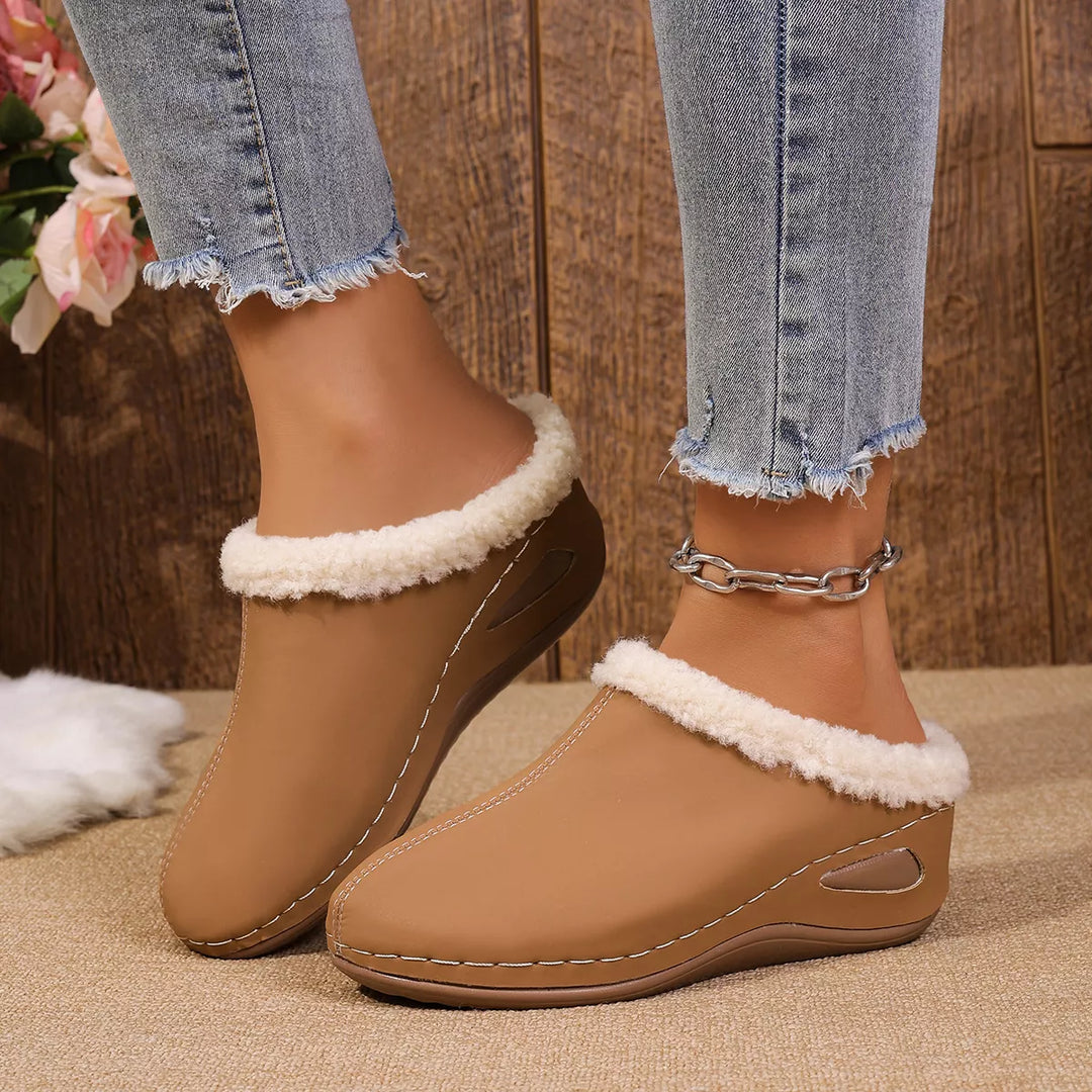 Cozy Plush Lined Wedge Slippers