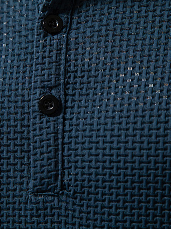 Men's Textured Henley Button Detail T-Shirt