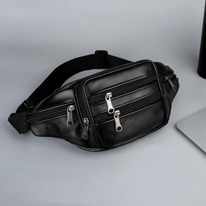 Genuine Leather Sports Waist Pack For Men, Invisible Running Pack