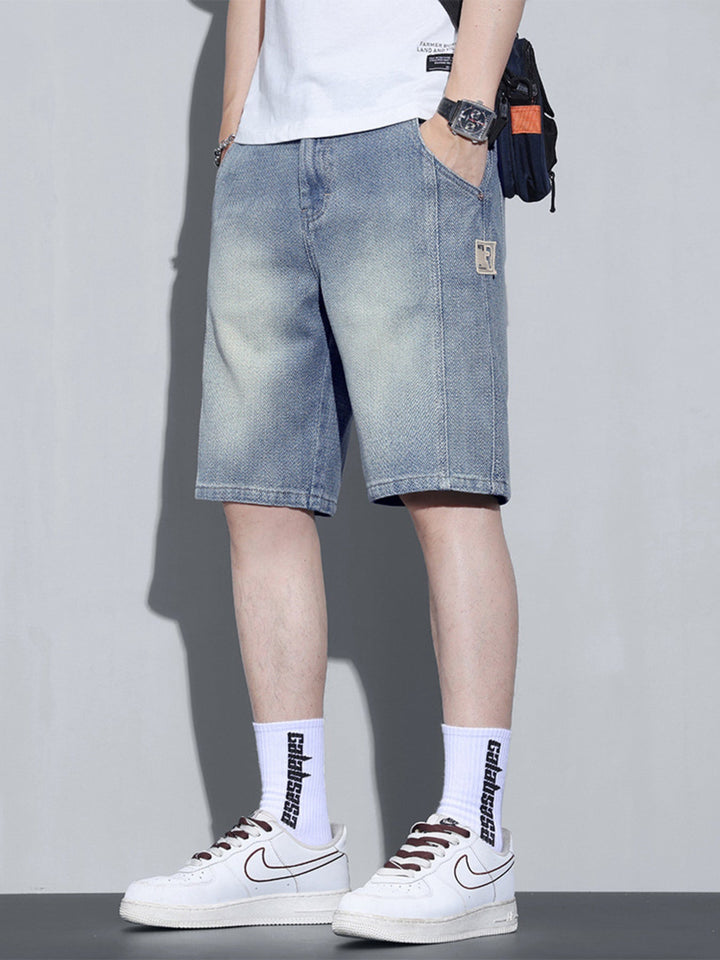 Men's Vintage Wash Relaxed Fit Denim Shorts