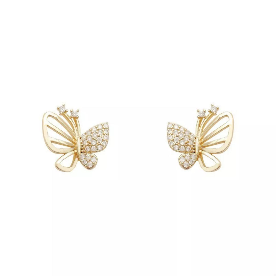 18K Gold-Plated Butterfly Stud Earrings