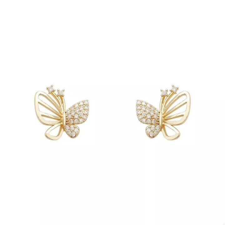 18K Gold-Plated Butterfly Stud Earrings