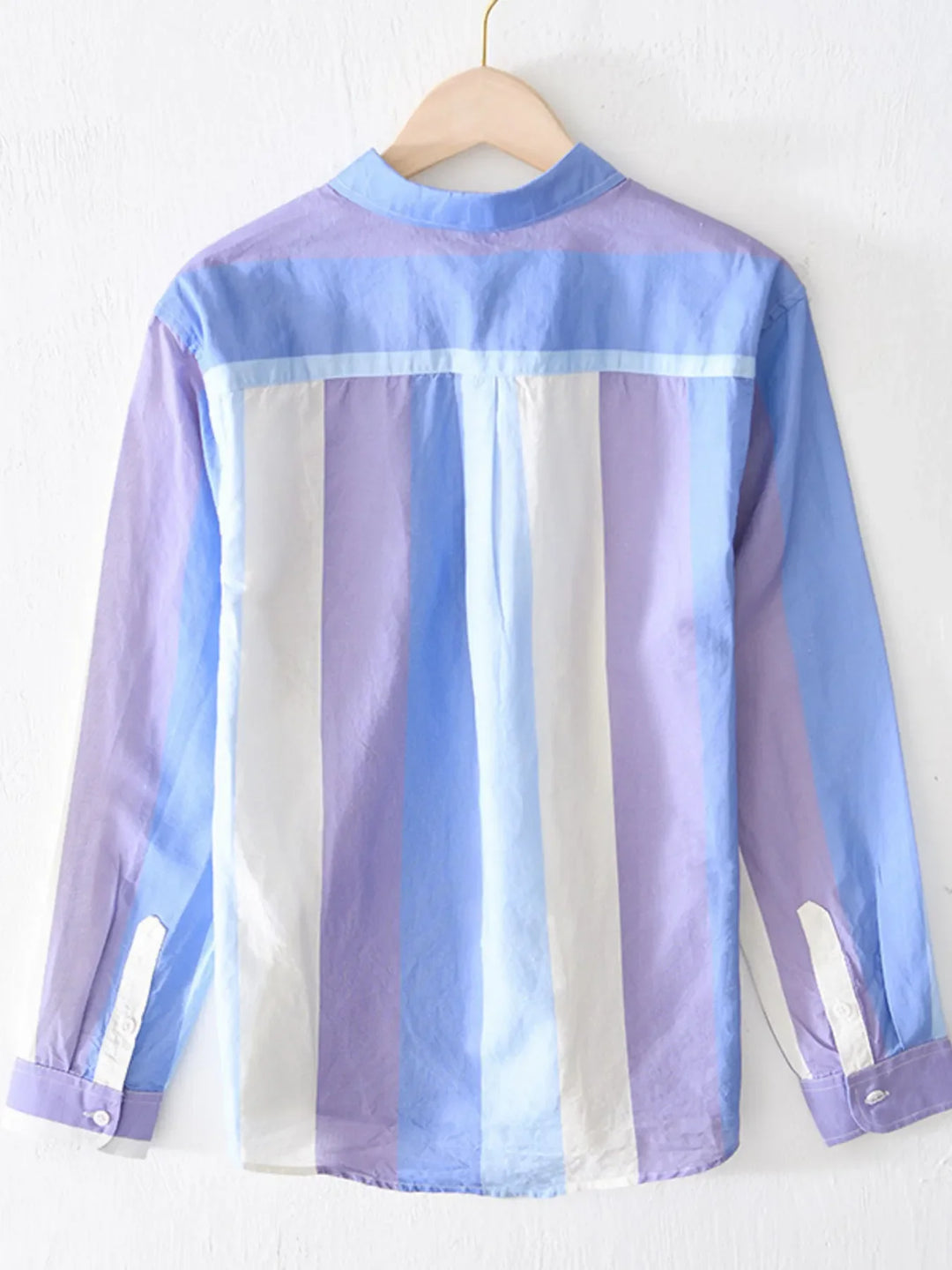 Men's Plus Size Gradient Stripe Long Sleeve Shirt
