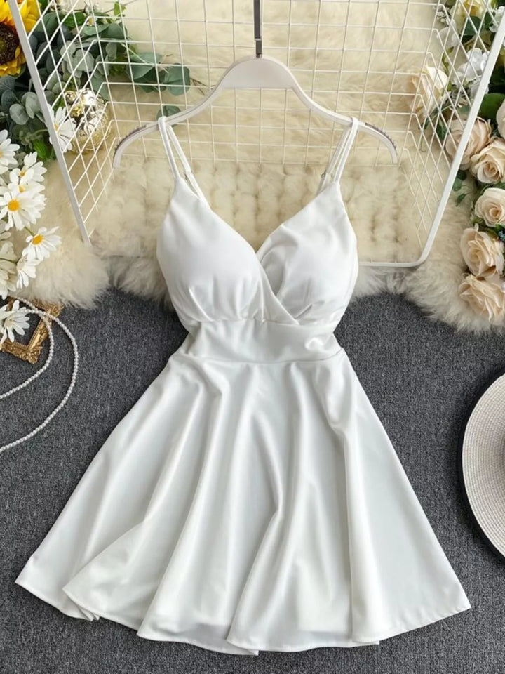 Surplice Spaghetti Strap Mini Dress