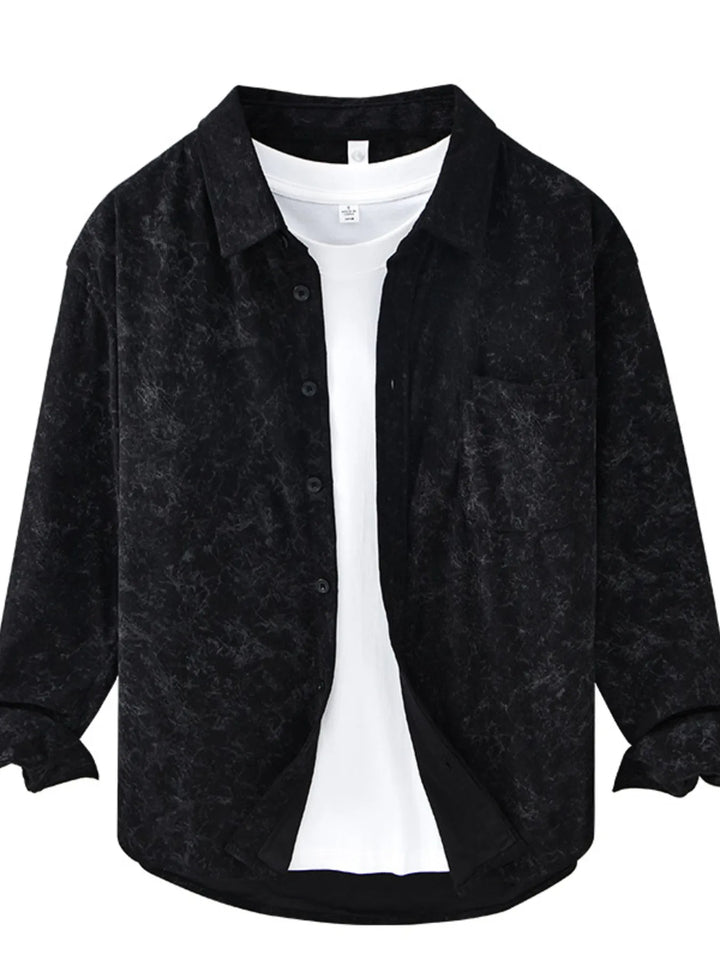 Men's Plus Size Button Up Long Sleeve Shirt