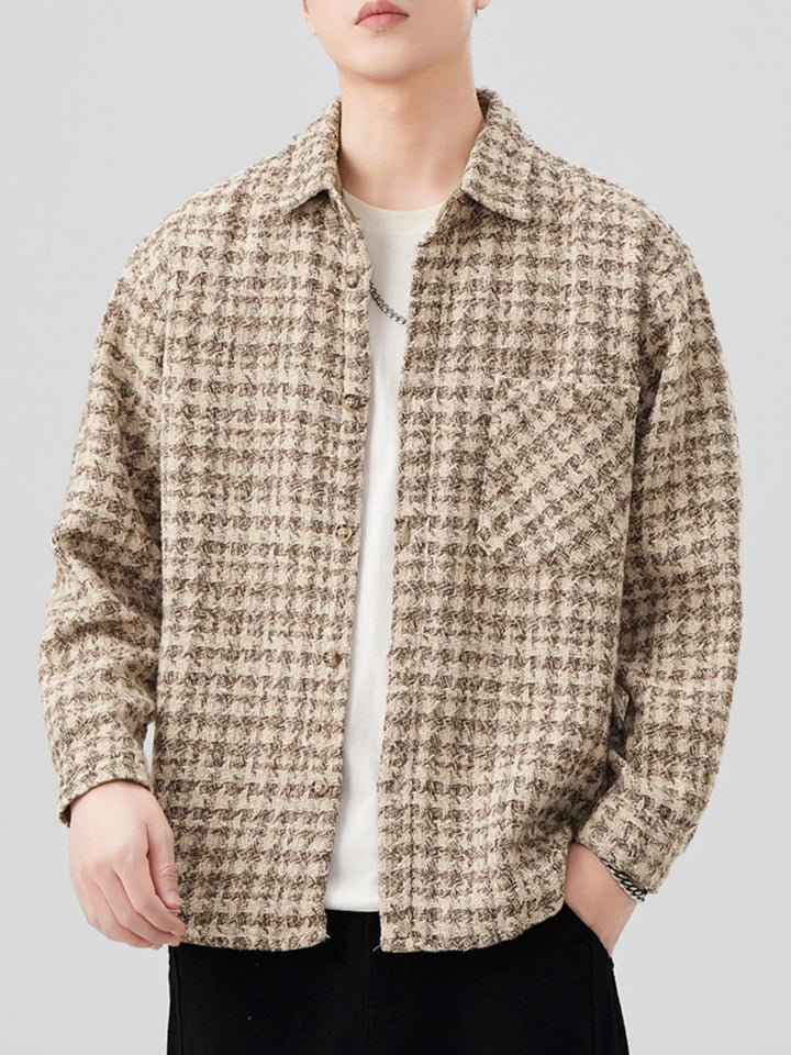 Men's Plus Size Button Up Shirt with Chest Pocket