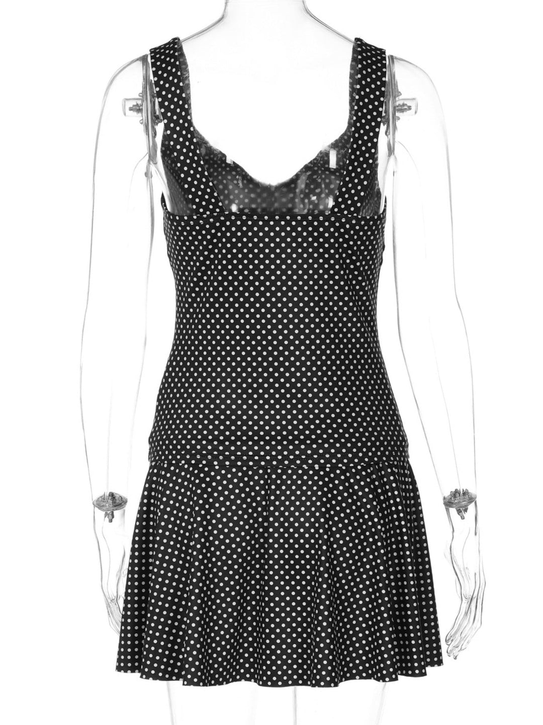Polka Dot Print Crop Top and Skirt Set