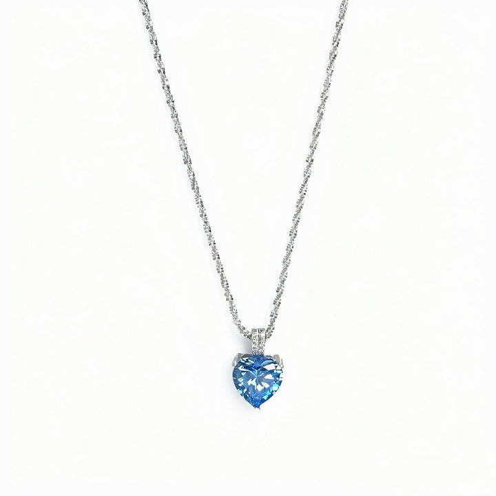 925 Sterling Silver Zircon Heart Necklace