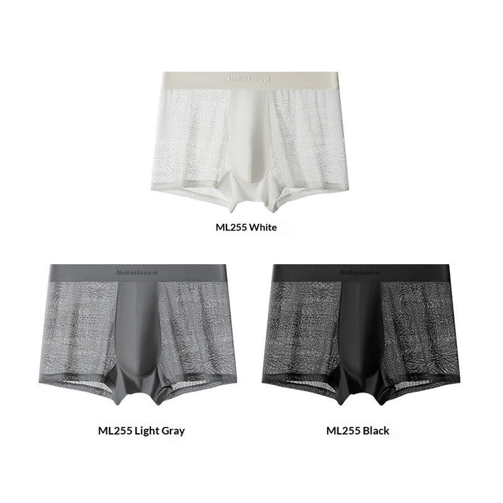 New Ice-silk Mens Underwear Summer Mesh Bare-feel