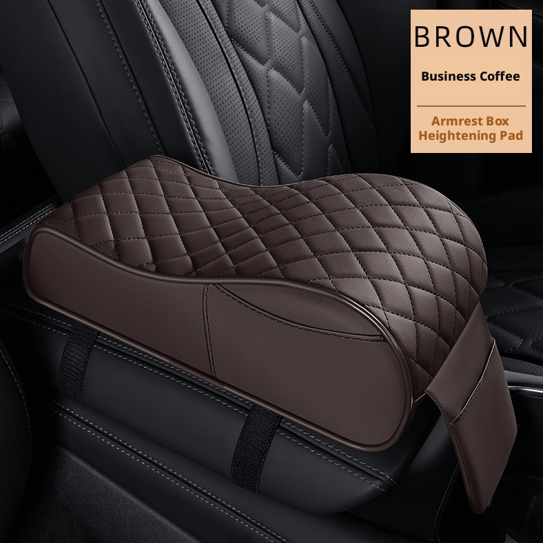 Car armrest box mat-black + red-1 piece