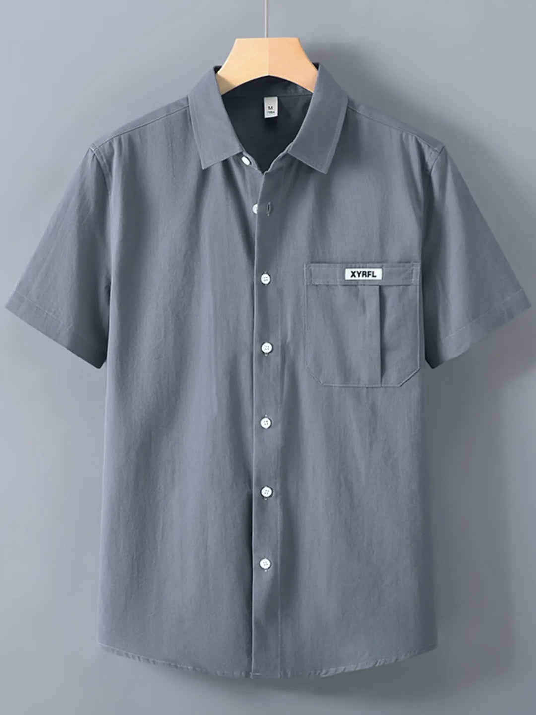 Men's Plus Size Button Up Short-Sleeve Shirt