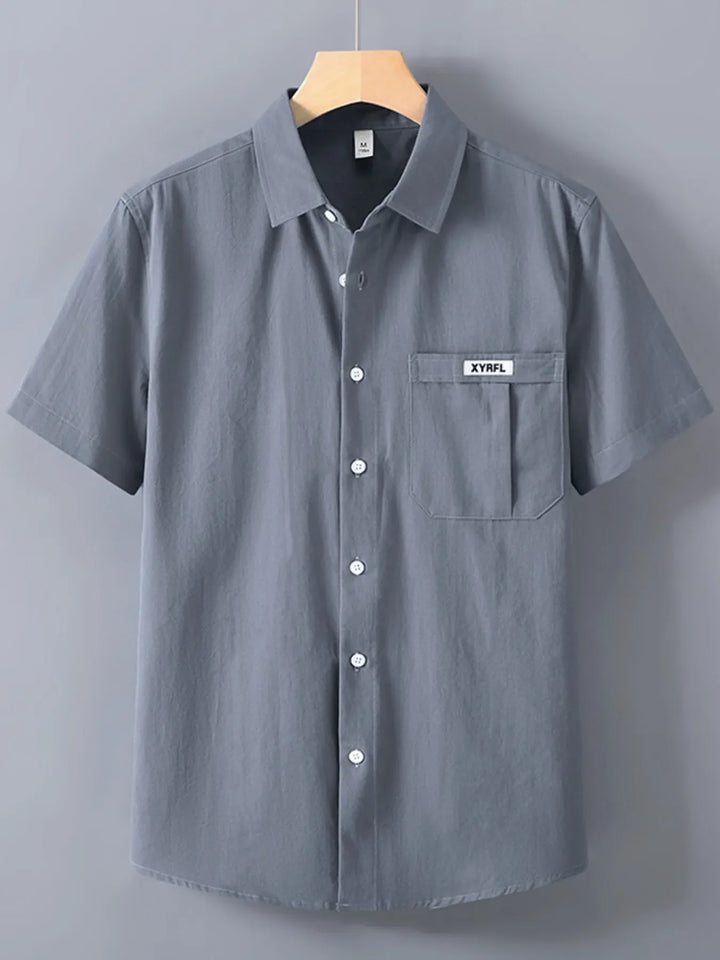 Men's Plus Size Button Up Short-Sleeve Shirt