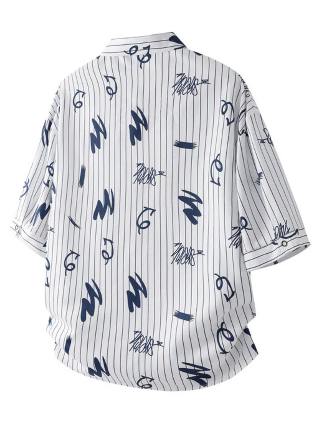Men's Plus Size Striped Print Short Sleeve Casual Shirt