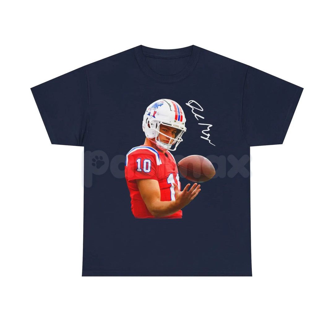 Drake Maye Quarterback T-Shirt - New England Patriots Fan Apparel, NFL Rookie QB Graphic Tee, Unisex Football Gift