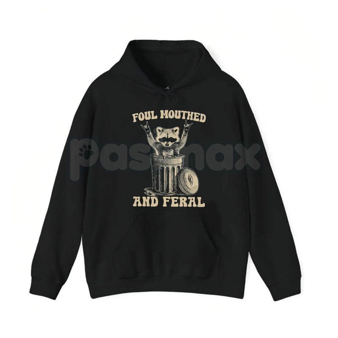 Foul Mouthed and Feral Raccoon T-Shirt – Funny Trash Panda Hoodie & Sarcastic Chaos Sweatshirt