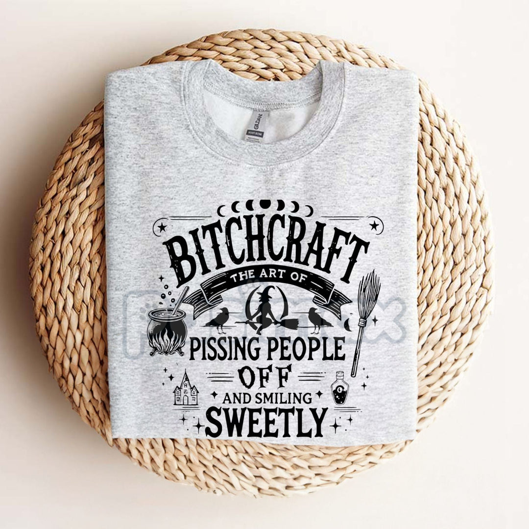 Bitchcraft Adult Humor Casual T-Shirt - Softstyle Halloween Unisex Tee, Witchy Slogan Shirt