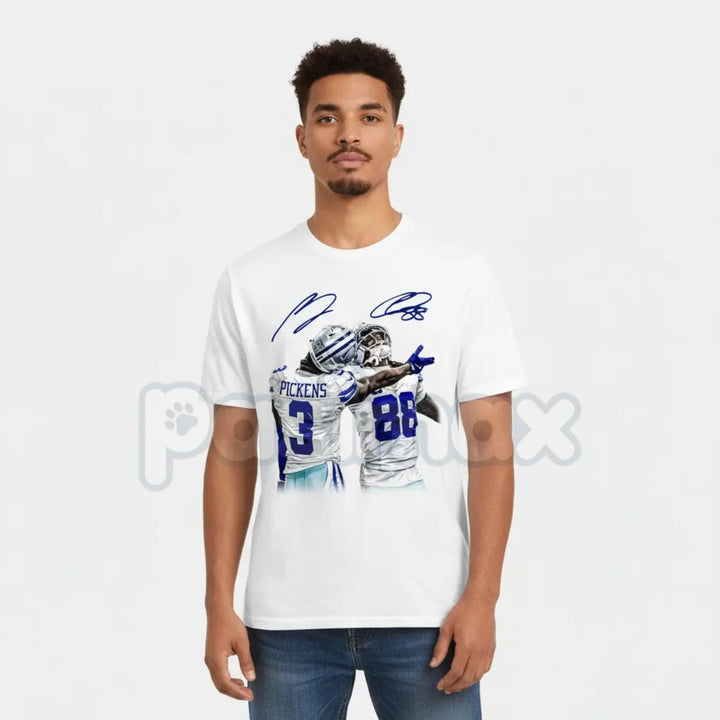 CeeDee Lamb & George Pickens Graphic T-Shirt - NFL Superstar Wide Receiver Tee, Football Fan Apparel, Dynamic WR Duo Gift