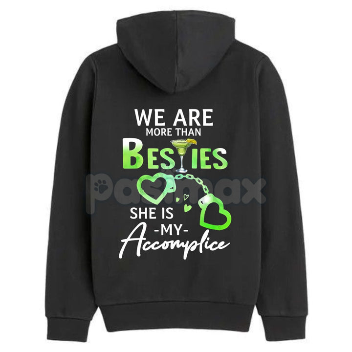 Matching Best Friend Hoodie – "We Are More Than Besties" Graphic Fleece Pullover, Casual Unisex Couple Gift
