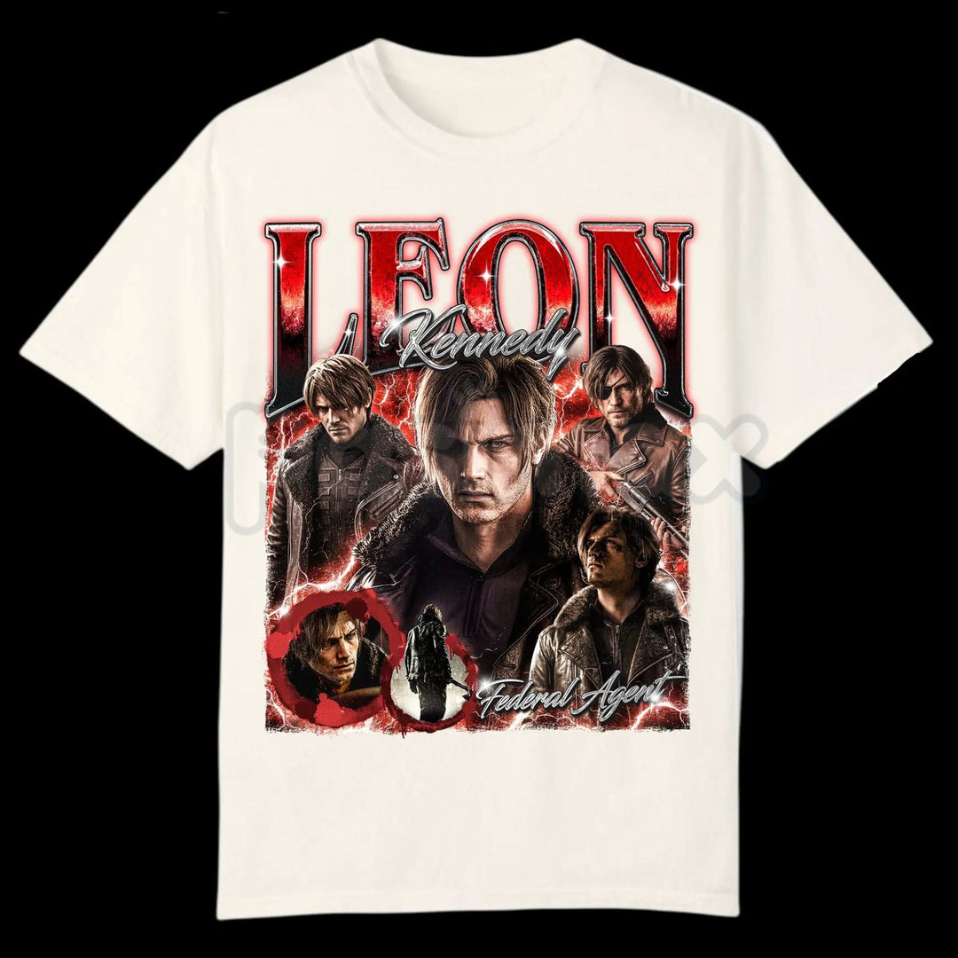 Leon S. Kennedy "Requiem" Bootleg T-Shirt - 2026 Resident Evil Character Graphic Tee, Premium 100% Cotton Survival Horror Top, Vintage Style Leon Kennedy Streetwear, Aesthetic Gaming Fan Gift, Durable Lived-In Unisex Gamer Apparel