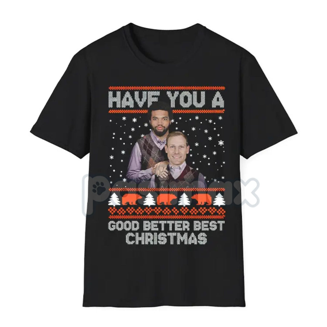 Good Better Best Christmas Football T-Shirt - Funny Ugly Sweater Pattern Tee, Holiday Game Day Apparel, Football Fan Seasonal Graphic Shirt