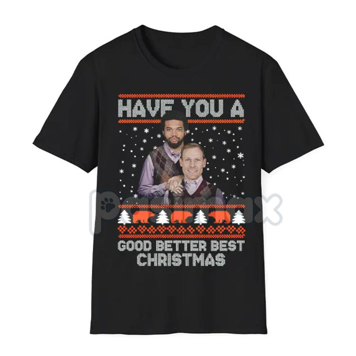 Good Better Best Christmas Football T-Shirt - Funny Ugly Sweater Pattern Tee, Holiday Game Day Apparel, Football Fan Seasonal Graphic Shirt