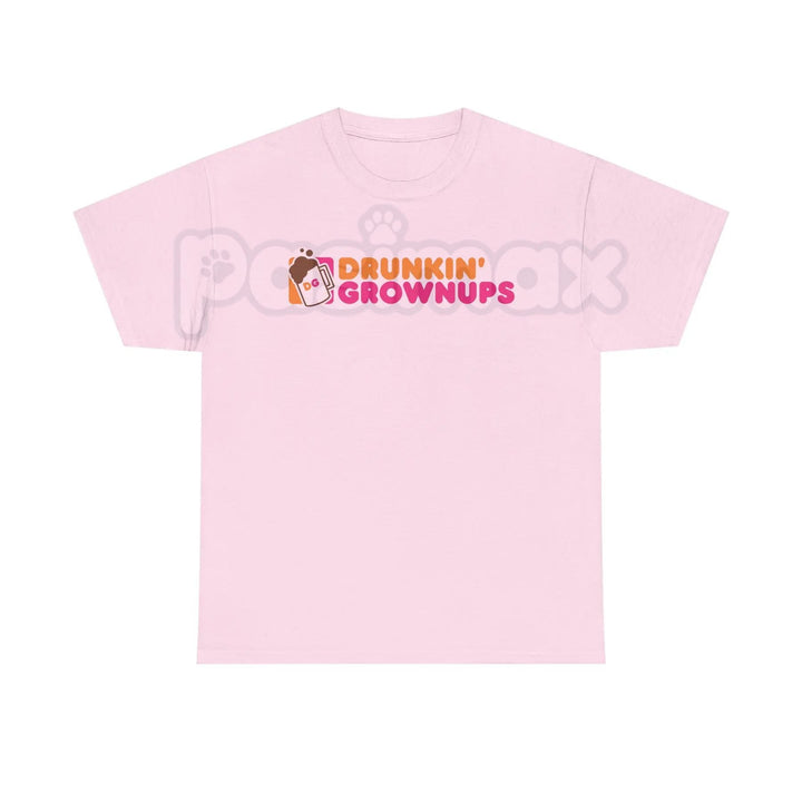 "Drunkin’ Grownups" Sarcastic Drinking T-Shirt - Viral Adult Humor Graphic Tee, Funny Parody Coffee Logo Shirt, Premium Heavyweight Relaxed Fit Top, Party & Brunch Gift for Her & Him, Comedy Slogan Weekend Tee