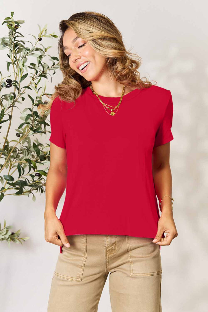 Relaxed Fit Rayon Crewneck Tee