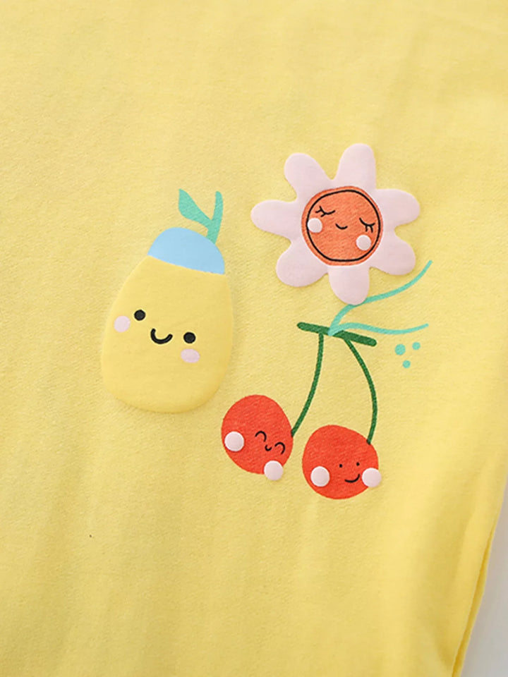 Children's Cartoon Fruit Tee and Shorts Set