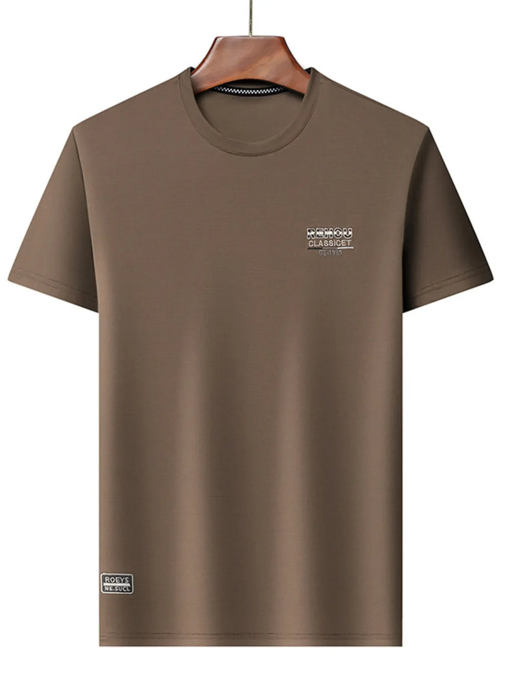 Men's Plus Size Round Neck Breathable Short Sleeve T-Shirt