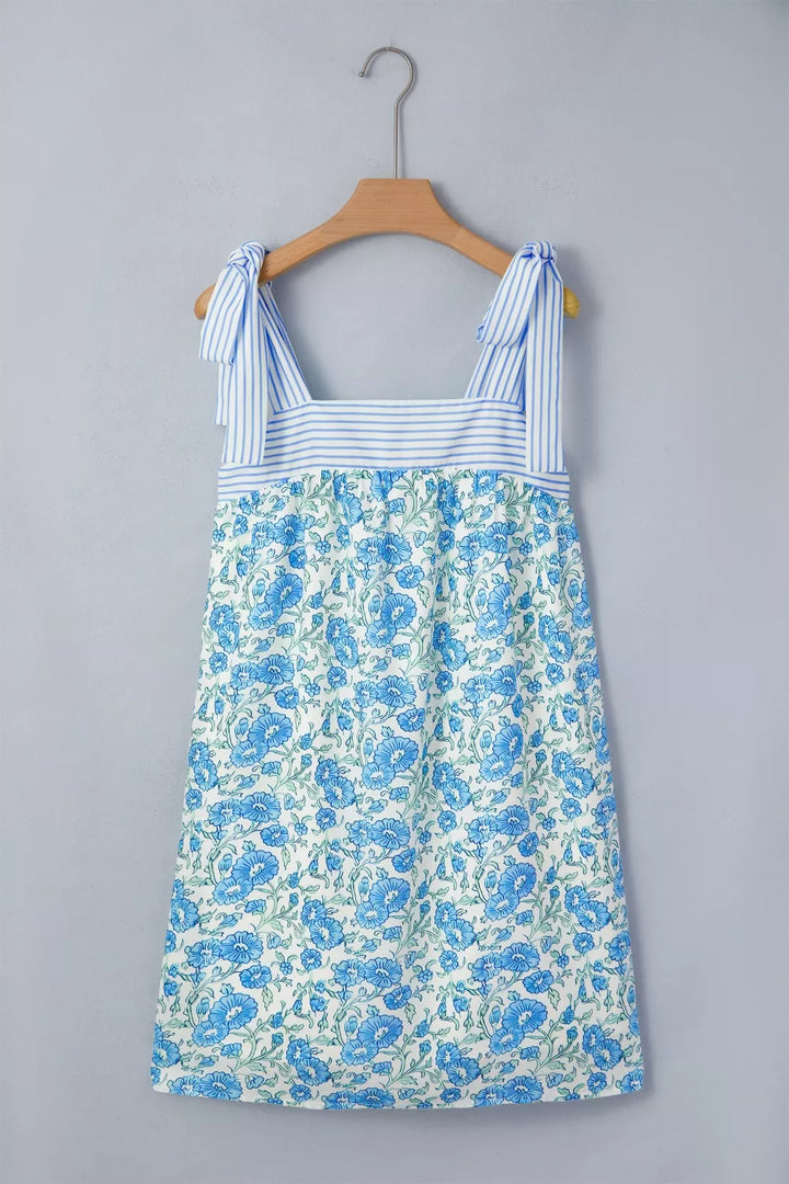 Floral Print Tie-Strap Mini Dress