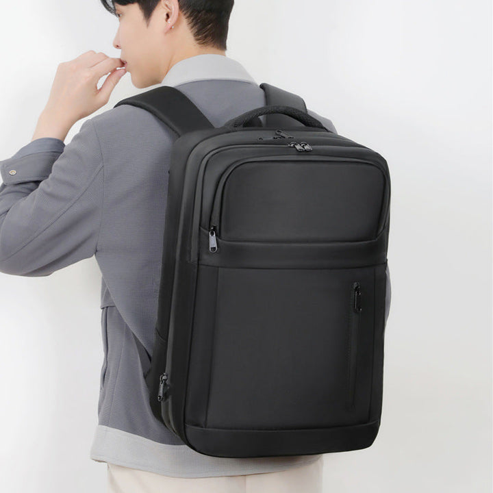 Solid-color Water-repellent Multi-functional Business Laptop Backpack