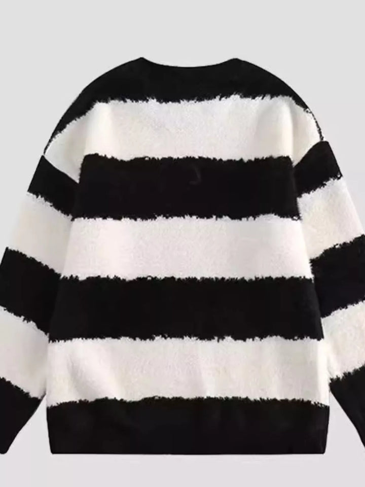 Men's Striped Knitted Long Sleeve Sweater
