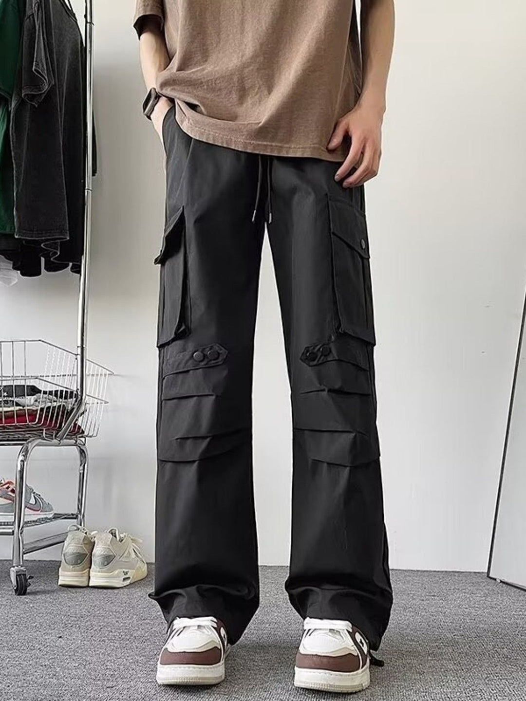 Men's Plus Size Loose Fit Multi-Pocket Cargo Pants