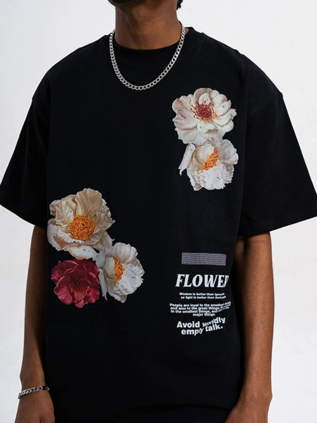 Men's Oversized Floral Print Short Sleeve T-Shirt