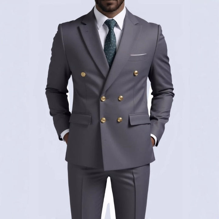 Mens Double-Breasted Fashionable Casual Blazer