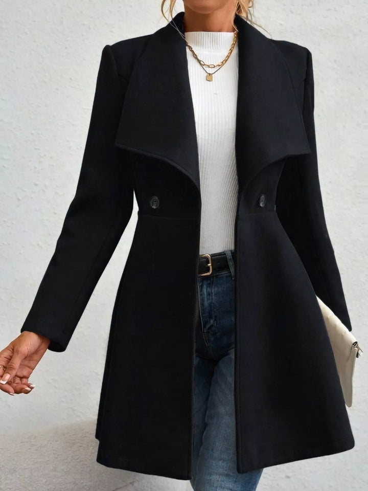Double-Breasted Wool Blend Coat