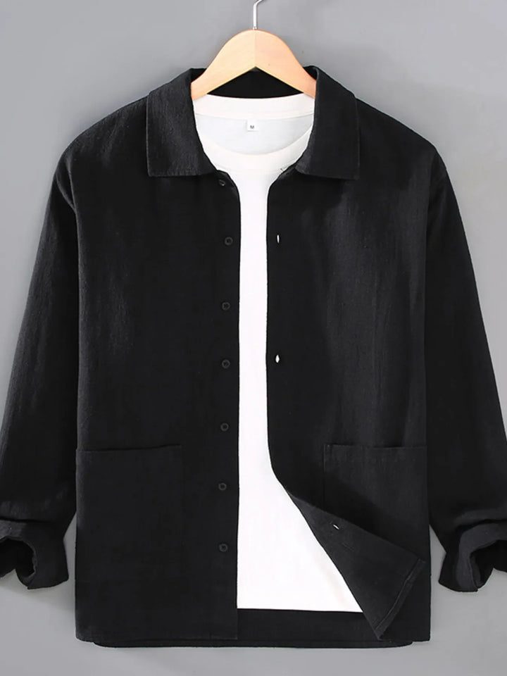 Men's Plus Size Button Up Long Sleeve Shirt