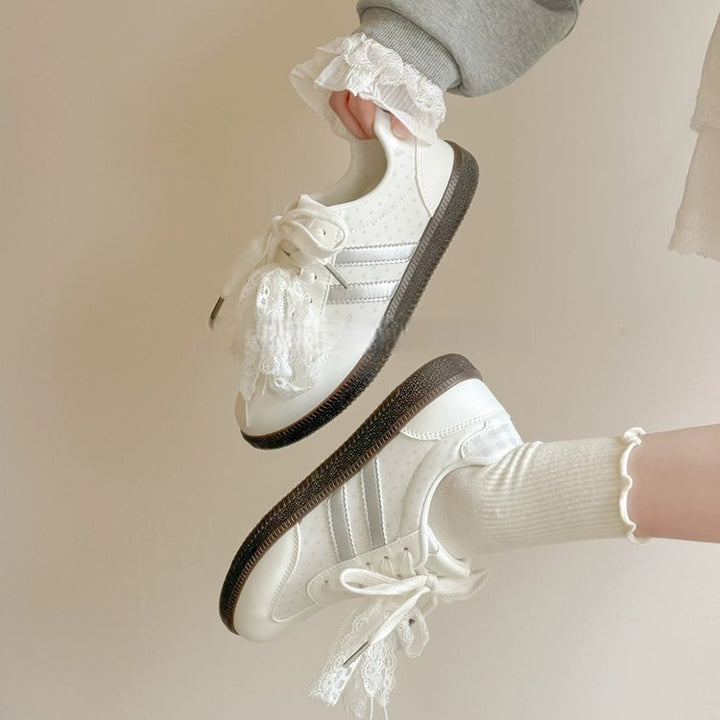 Summer Breathable Versatile Unique Flat Sneakers, Lace-Up Comfort Shoes For Women
