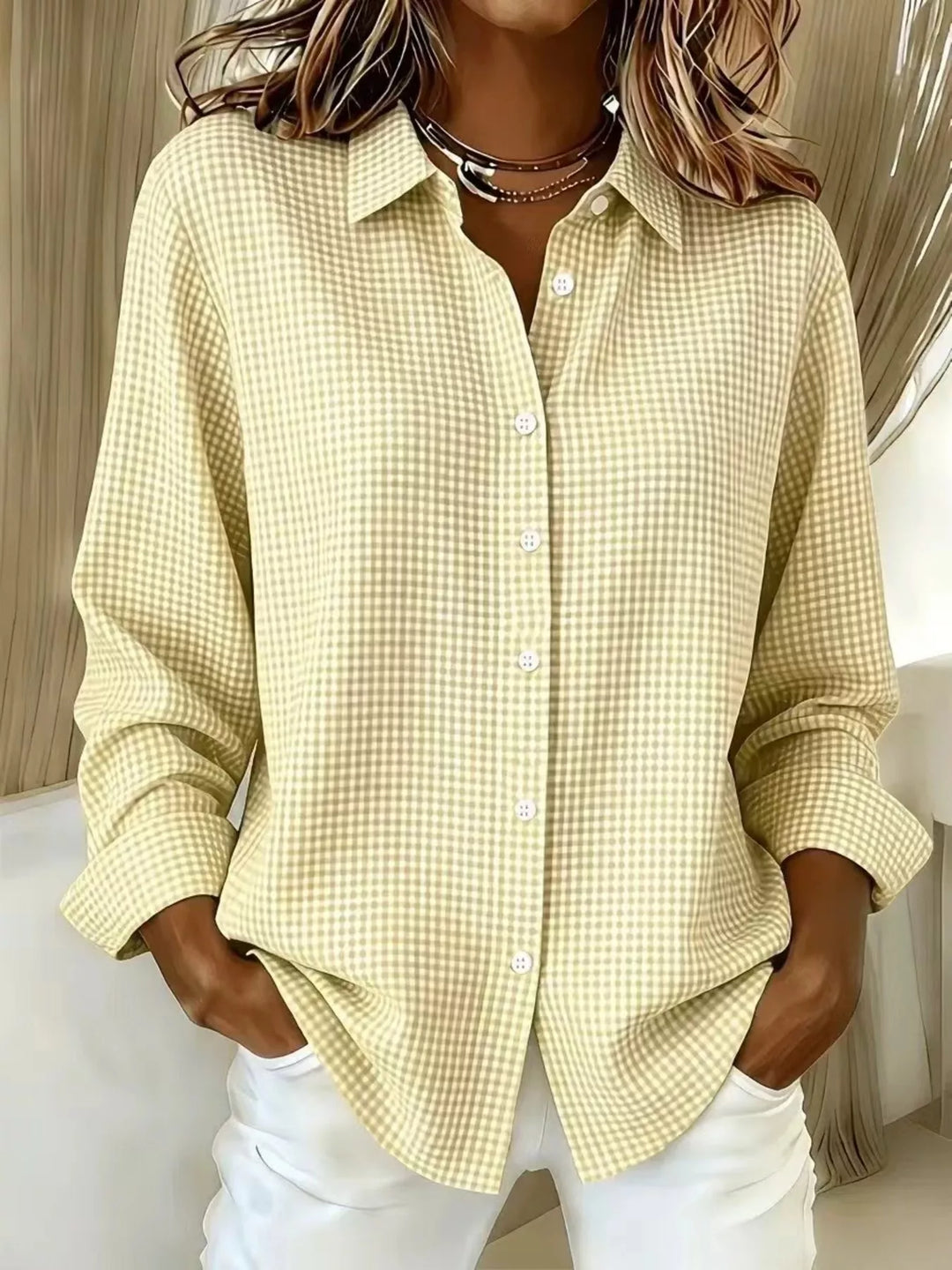 Full Size Plaid Button Up Long Sleeve Shirt Plus Size
